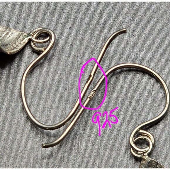 VTG Sterling Silver 925 Spiral Dangle Earrings 1.75" Etched 3.73g - Picture 3 of 6